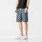 IMG 103 of Summer Men Denim knee length Young Trendy Pants Loose Chequered Shorts