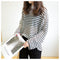 IMG 108 of Striped Sweater Women Summer Sunscreen Long Sleeved Tops Loose Thin Silk T-Shirt Outerwear