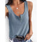 Img 10 - Summer Europe Women Solid Colored Tank Top U-Neck Sleeveless T-Shirt Tops Tank Top