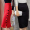 Img 3 - Korean High Waist Slim Look Side Splitted Hip Flattering Mid-Length Skirt