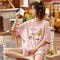 Pajamas Women Summer Cotton Short Sleeve INS Pajamas Pants Sets Loose Plus Size Loungewear Sleepwear