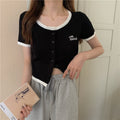 IMG 107 of Silk Sweater Women Thin Summer Slim Look Short Sleeve T-Shirt Matching Cardigan Tops Outerwear