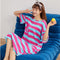 Summer Short Sleeve Outdoor Plus Size Pyjamas Women Mid-Length Pajamas Korean Loose Loungewear Sleepwear