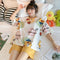 Pajamas Women Summer Short Sleeve Korean Student Thin Plus Size Adorable Cartoon Outdoor Loungewear Sets Sleepwear