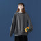 Sweatshirt Round-Neck Long Sleeved Sporty Solid Colored Trendy Loose Student Outerwear