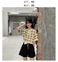 Short Sleeve Women INS Short Korean Drawstring Bare Belly bmHigh Waist Tops Knitted Polo Tee Outerwear