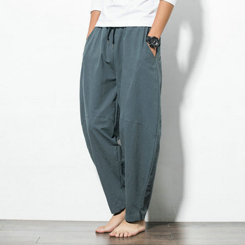 IMG 108 of Oriental Cotton Blend Harem Pants Loose Plus Size Wide-legged Beach Pants
