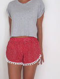 IMG 107 of Popular Women Lace Printed Elastic Waist Shorts Beach Pants Shorts