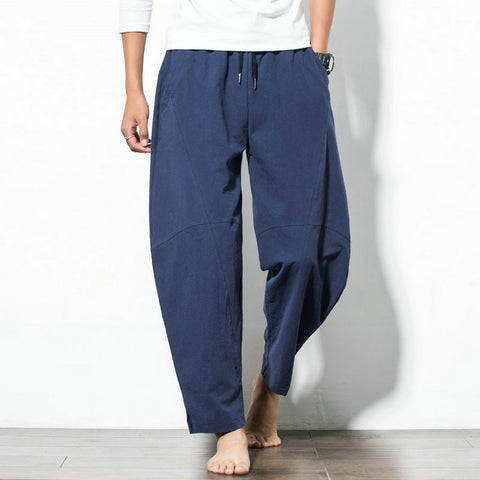 IMG 116 of Oriental Cotton Blend Harem Pants Loose Plus Size Wide-legged Beach Pants