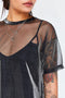 IMG 113 of Popular Europe Laser Mesh Short Sleeve T-Shirt Casual Sexy Translucent Tops Women T-Shirt