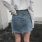 Img 6 - Korean Plus Size Pound High Waist Hip Flattering Skirt Denim Short Hong Kong A-Line Women Summer Skirt