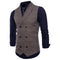 IMG 107 of Business Chequered Suits Vest Slim Look Trendy Double-Breasted Outerwear