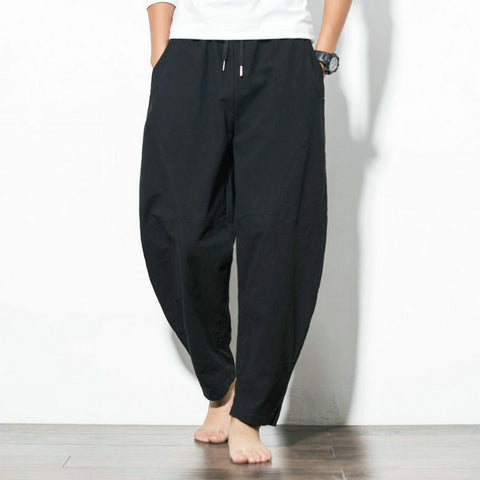 IMG 115 of Oriental Cotton Blend Harem Pants Loose Plus Size Wide-legged Beach Pants