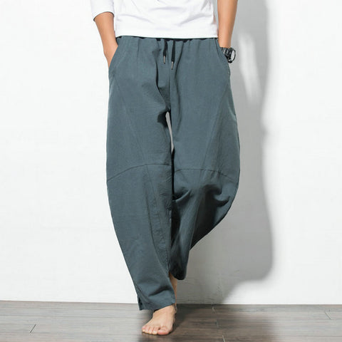 IMG 111 of Oriental Cotton Blend Harem Pants Loose Plus Size Wide-legged Beach Pants