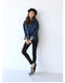 IMG 107 of Harajuku BFDenim Jacket Korean Mid-Length Plus Size Slim Look Long Sleeved Denim Women Outerwear