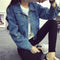 IMG 112 of bfRipped Denim Women Short Slim Look Tops Long Sleeved Plus Size MM All-Matching Jacket Outerwear