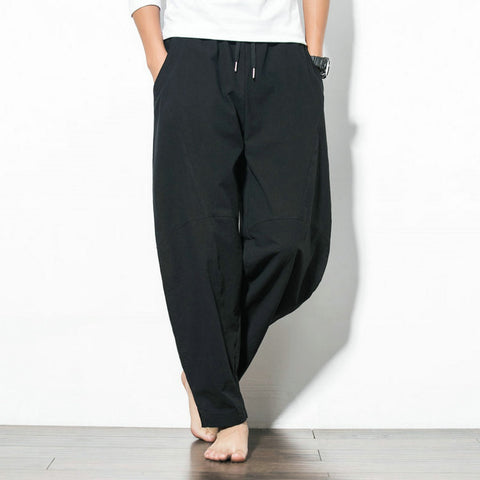 IMG 112 of Oriental Cotton Blend Harem Pants Loose Plus Size Wide-legged Beach Pants